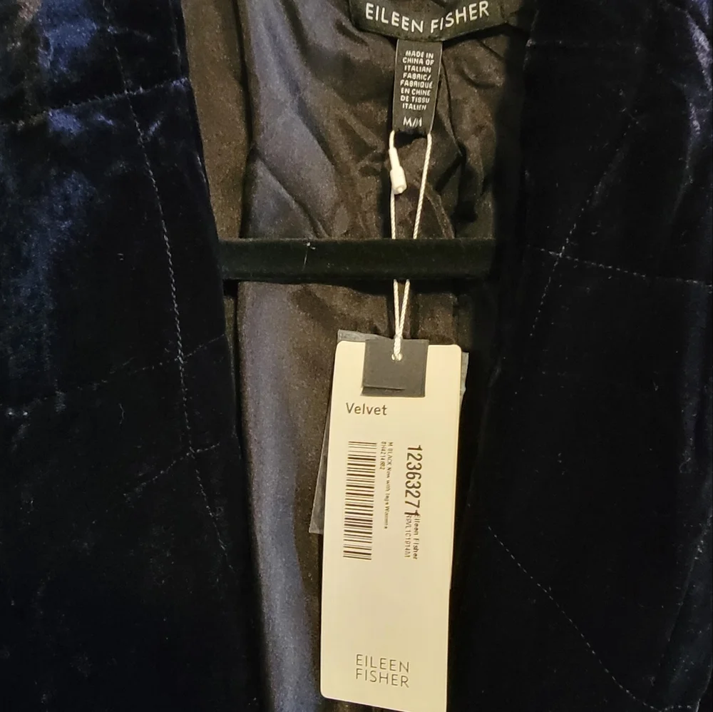 Eileen Fisher Velvet Midi Coat - Picture 7 of 10